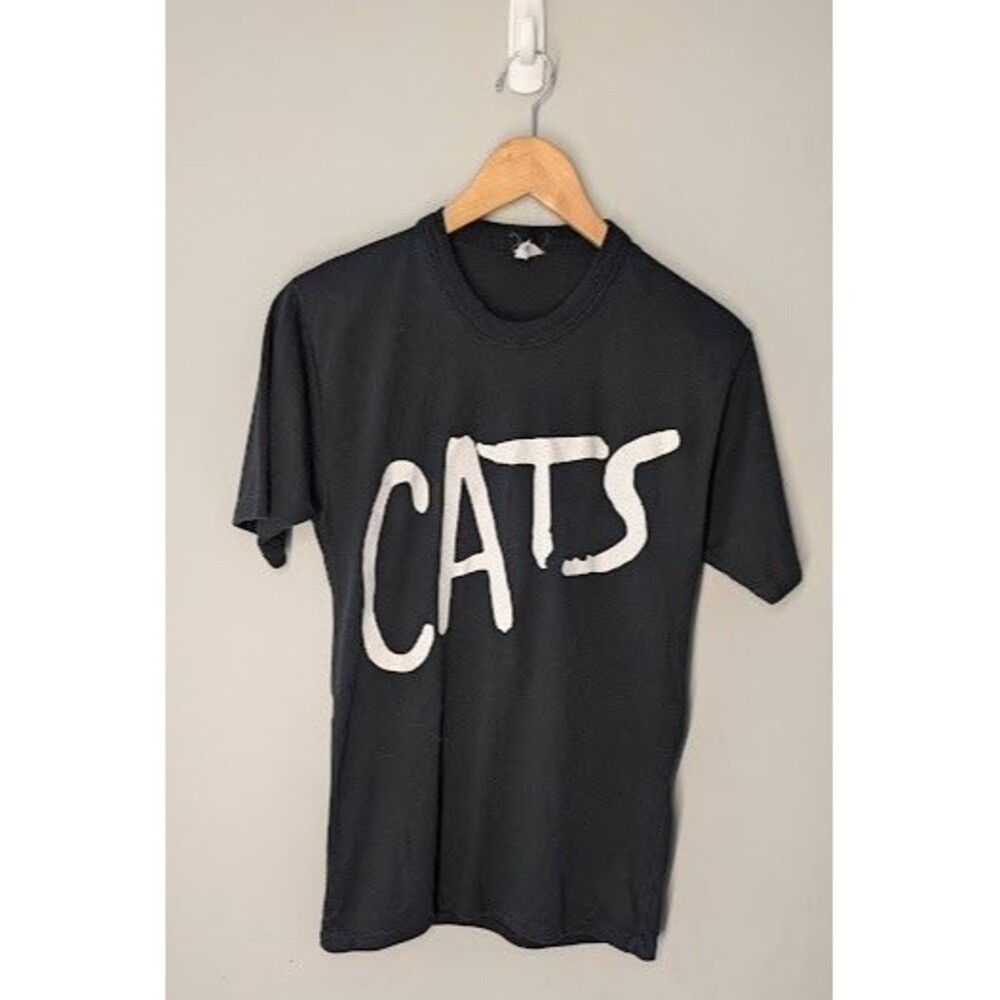 VTG Double Sided Cats The Musical Broadway T Shirt Single Stitch Black Small